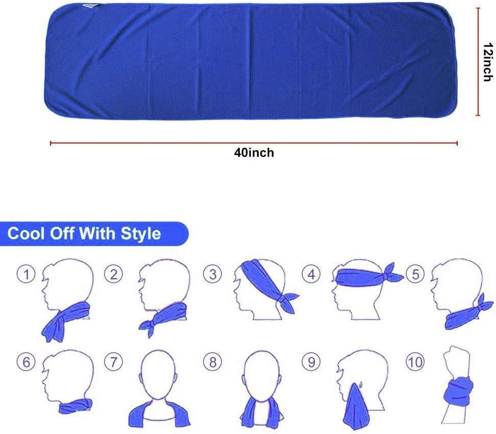image4 Pack Cooling Towel 40quotx12quotIce TowelSoft Breathable Chilly TowelMicrofiber Towel for YogaSportRunningGymWorkoutCampingFitnessWorkout ampamp More Activities GreyGreenPinkLake BlueLight BlueLight GreyDark BlueDark Grey