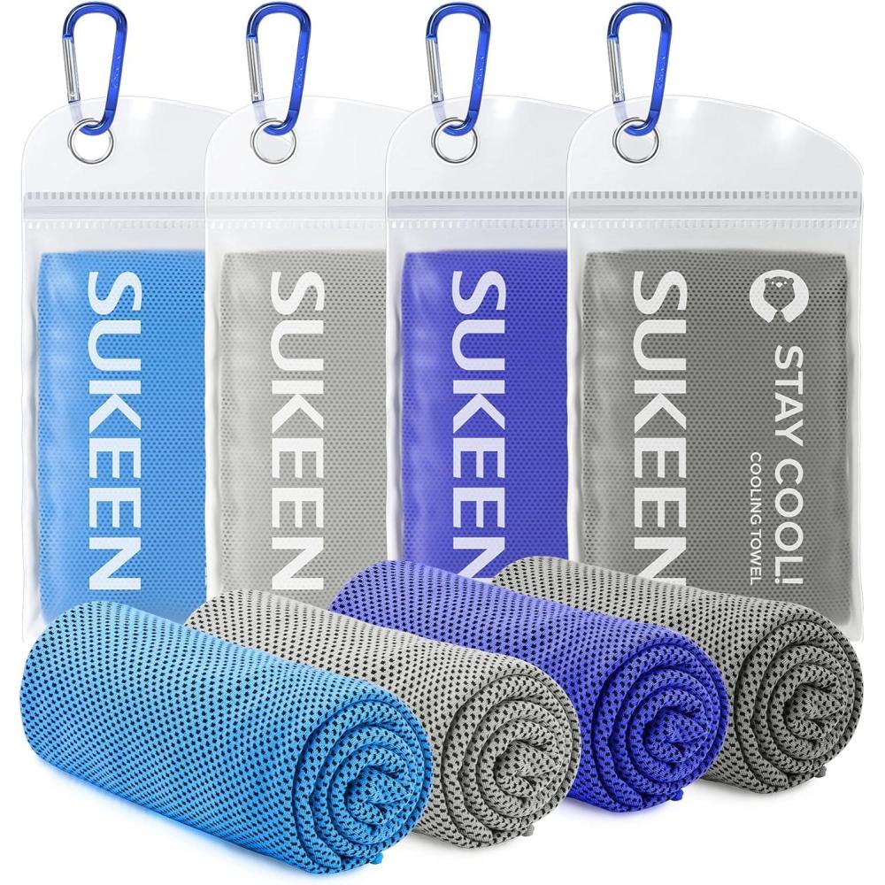 image4 Pack Cooling Towel 40quotx12quotIce TowelSoft Breathable Chilly TowelMicrofiber Towel for YogaSportRunningGymWorkoutCampingFitnessWorkout ampamp More Activities GreyGreenPinkLake BlueLight BlueLight GreyDark BlueDark Grey
