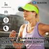 imageSukeen Sports Sun Visor Men Women Lightweight Packable Cooling Stretchy Visor Hat for Running Tennis GolfFluorescent Yellow