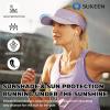 imageSukeen Sports Sun Visor Men Women Lightweight Packable Cooling Stretchy Visor Hat for Running Tennis GolfLight Purple
