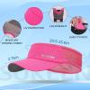 imageSukeen Sports Sun Visor Men Women Lightweight Packable Cooling Stretchy Visor Hat for Running Tennis GolfRose Red