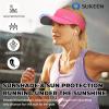 imageSukeen Sports Sun Visor Men Women Lightweight Packable Cooling Stretchy Visor Hat for Running Tennis GolfRose Red