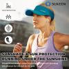 imageSukeen Sports Sun Visor Men Women Lightweight Packable Cooling Stretchy Visor Hat for Running Tennis GolfTeal Blue