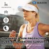 imageSukeen Sports Sun Visor Men Women Lightweight Packable Cooling Stretchy Visor Hat for Running Tennis GolfWhite