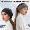 imageSukeen Winter Headbands for Women DoubleLayer Ear Warmers Womens Winter Headband for Running Cycling Sports Gray Brown Size LBlack Gray