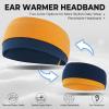 imageSukeen Winter Headbands for Women DoubleLayer Ear Warmers Womens Winter Headband for Running Cycling Sports Gray Brown Size LOrange Dark Blue