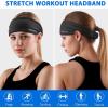 imageSukeen Workout Headbands for Women Moisture Wicking Sweat Band Headbands Non Slip Elastic Sweatbands Sports Headband for Yoga Running Gym FitnessBlackGrayBlue