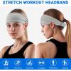 imageSukeen Workout Headbands for Women Moisture Wicking Sweat Band Headbands Non Slip Elastic Sweatbands Sports Headband for Yoga Running Gym FitnessBlackGrayRed