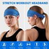 imageSukeen Workout Headbands for Women Moisture Wicking Sweat Band Headbands Non Slip Elastic Sweatbands Sports Headband for Yoga Running Gym FitnessDark GrayBlueRed