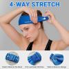 imageSukeen Workout Headbands for Women Moisture Wicking Sweat Band Headbands Non Slip Elastic Sweatbands Sports Headband for Yoga Running Gym FitnessDark GrayBlueRed