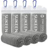 image4 Pack Cooling Towel 40quotx12quotIce TowelSoft Breathable Chilly TowelMicrofiber Towel for YogaSportRunningGymWorkoutCampingFitnessWorkout ampamp More Activities GreyGreenPinkLake BlueDark Grey