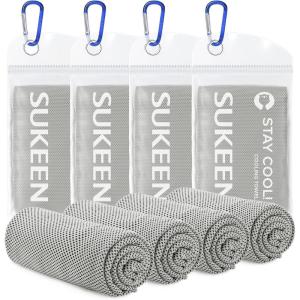 image4 Pack Cooling Towel 40quotx12quotIce TowelSoft Breathable Chilly TowelMicrofiber Towel for YogaSportRunningGymWorkoutCampingFitnessWorkout ampamp More Activities GreyGreenPinkLake BlueLight Grey