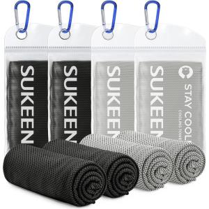 image4 Pack Cooling Towel 40quotx12quotIce TowelSoft Breathable Chilly TowelMicrofiber Towel for YogaSportRunningGymWorkoutCampingFitnessWorkout ampamp More Activities GreyGreenPinkLake BlueBlackBlackGreyGrey