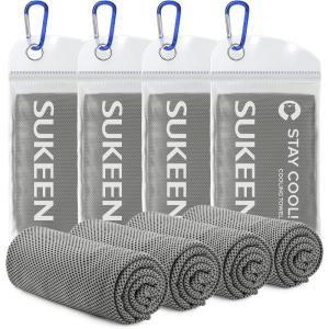 image4 Pack Cooling Towel 40quotx12quotIce TowelSoft Breathable Chilly TowelMicrofiber Towel for YogaSportRunningGymWorkoutCampingFitnessWorkout ampamp More Activities GreyGreenPinkLake BlueDark Grey