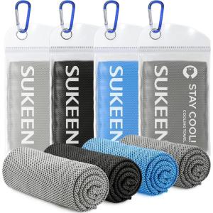 image4 Pack Cooling Towel 40quotx12quotIce TowelSoft Breathable Chilly TowelMicrofiber Towel for YogaSportRunningGymWorkoutCampingFitnessWorkout ampamp More Activities GreyGreenPinkLake BlueBlueLight GreyBlackDark Grey
