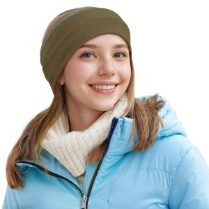 imageSukeen Winter Headbands for Women DoubleLayer Ear Warmers Womens Winter Headband for Running Cycling Sports Gray Brown Size LGray Brown