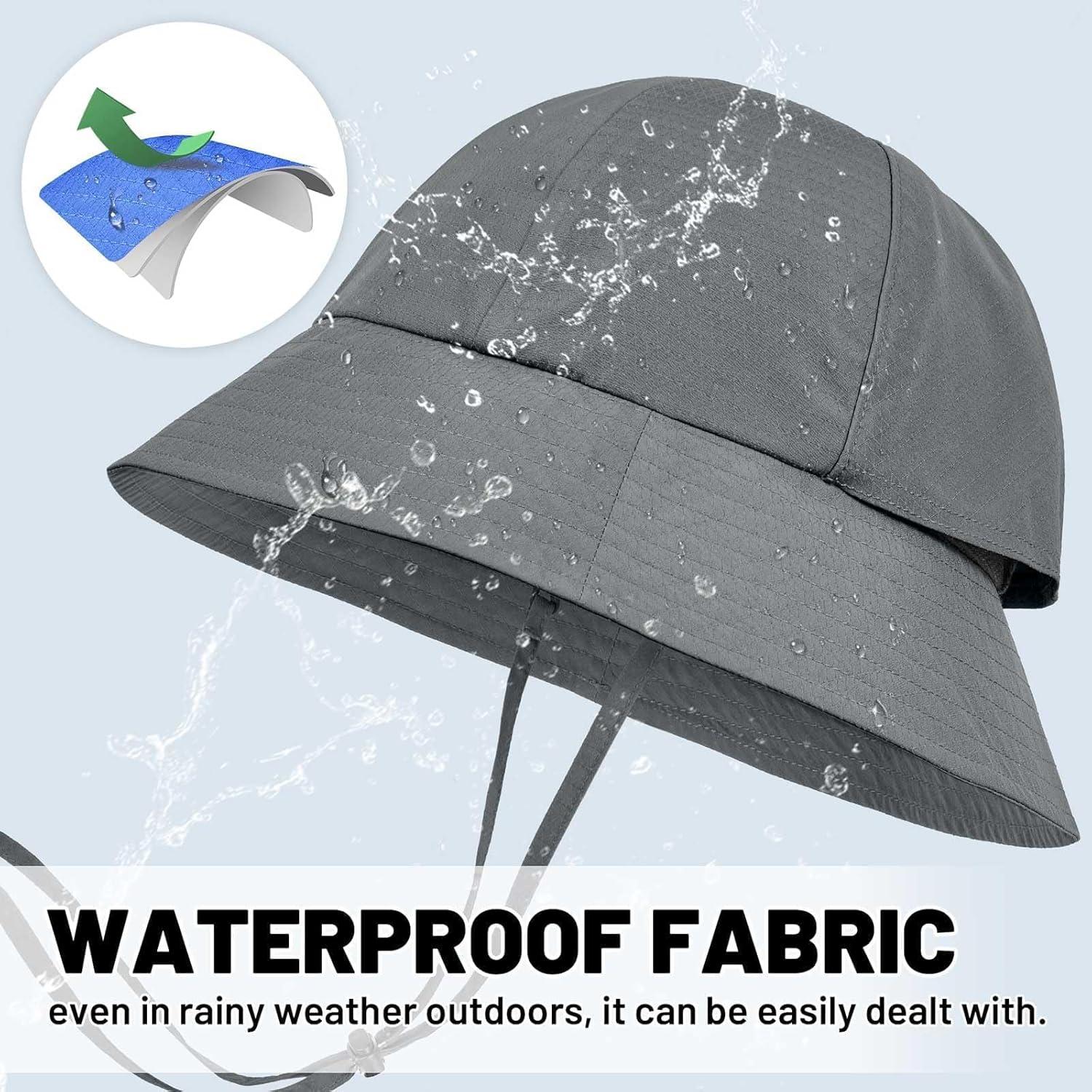 imageSukeen Bucket Hat for Men ampamp Women Lightweight UV Protection 50 Sun Hat with Adjustable Chin Strap Waterproof for HikingGrey
