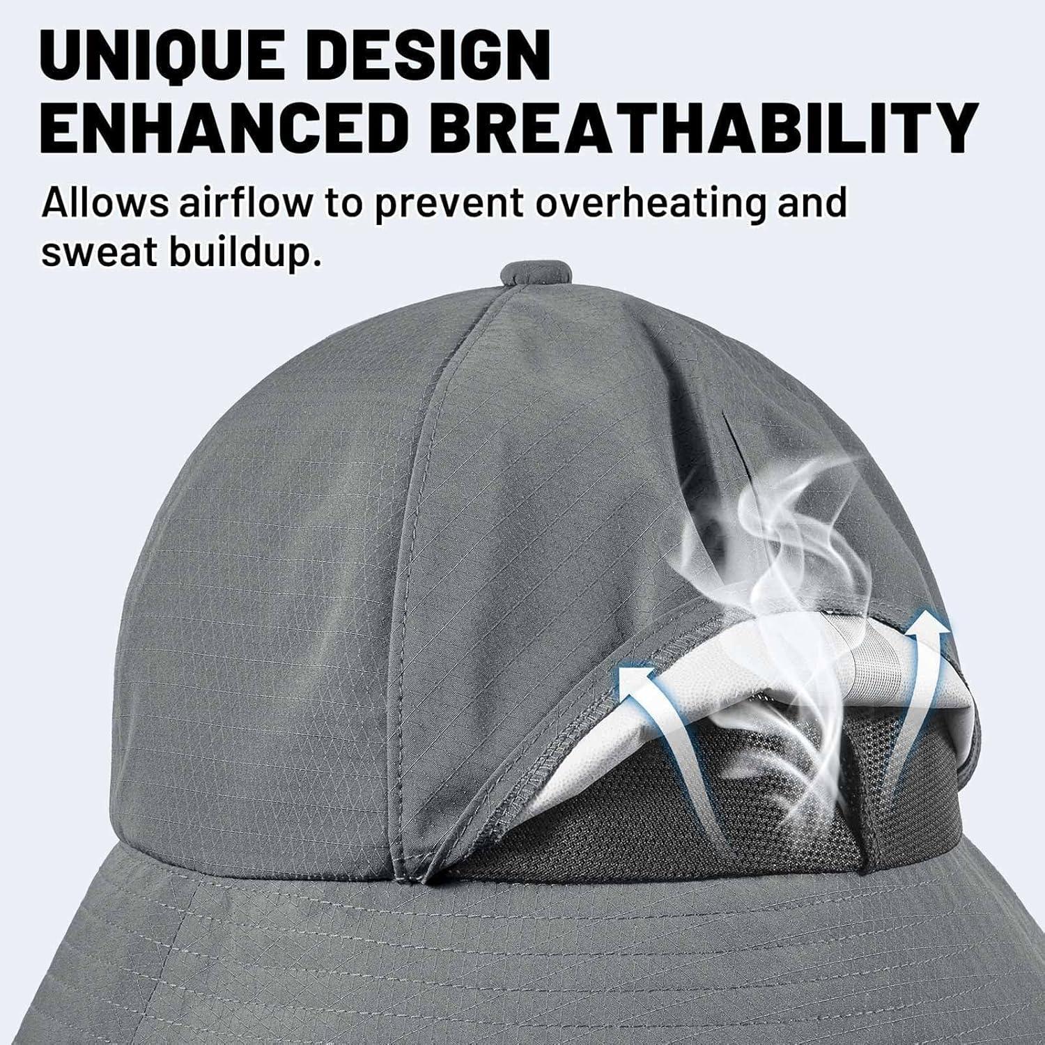 imageSukeen Bucket Hat for Men ampamp Women Lightweight UV Protection 50 Sun Hat with Adjustable Chin Strap Waterproof for HikingGrey