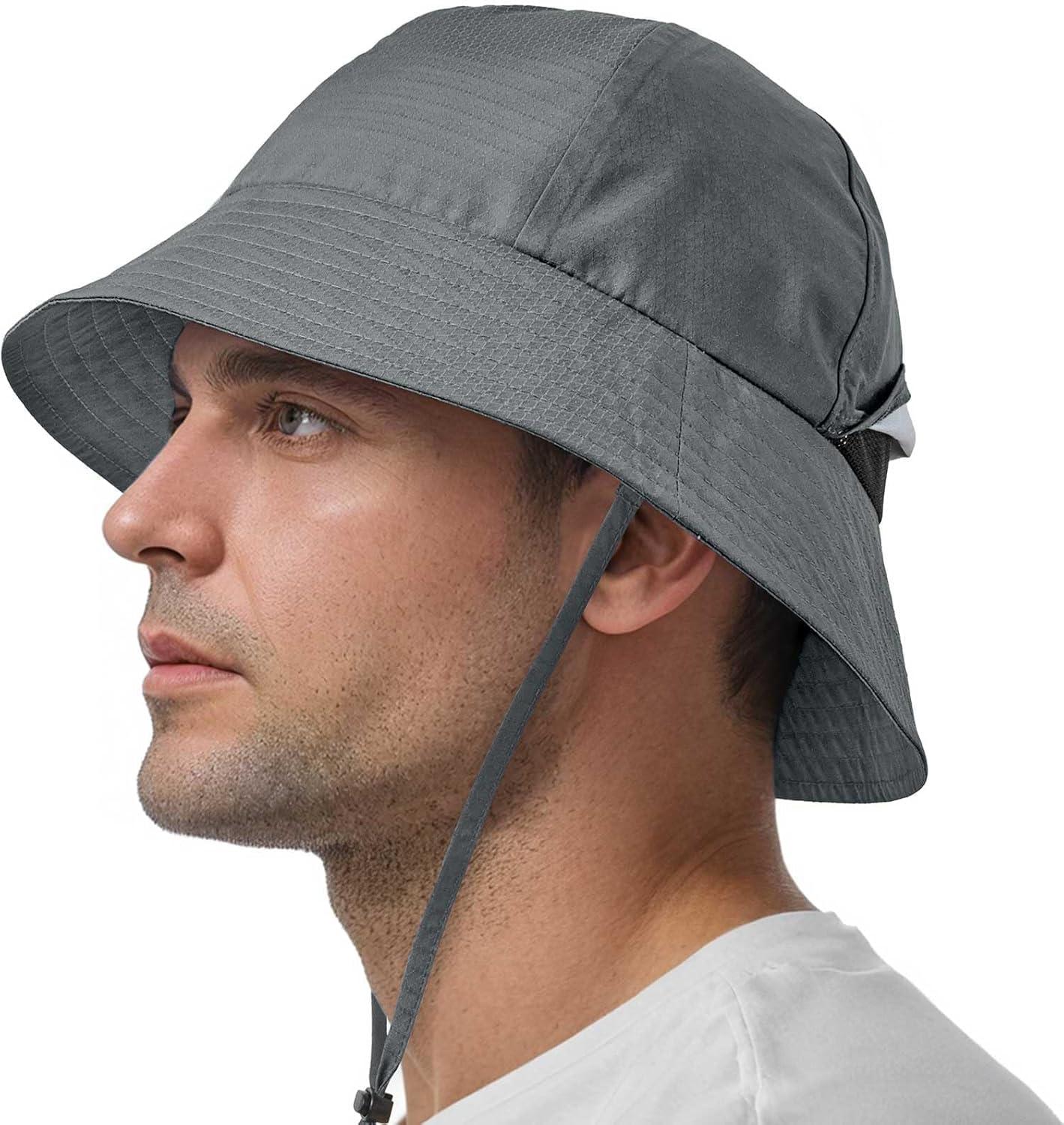 imageSukeen Bucket Hat for Men ampamp Women Lightweight UV Protection 50 Sun Hat with Adjustable Chin Strap Waterproof for HikingGrey