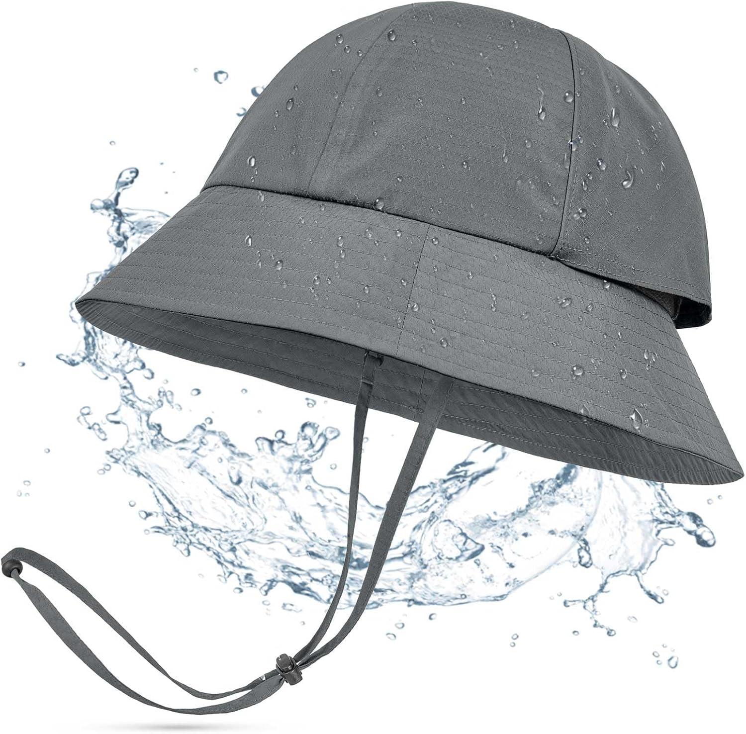 imageSukeen Bucket Hat for Men ampamp Women Lightweight UV Protection 50 Sun Hat with Adjustable Chin Strap Waterproof for HikingGrey