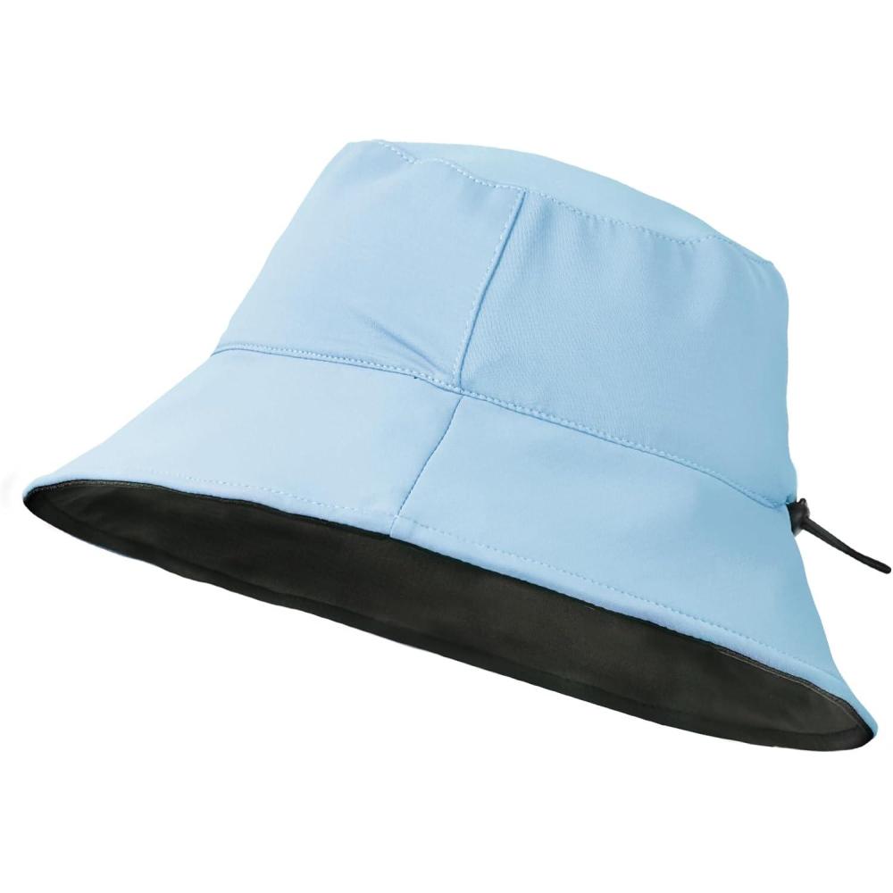 imageSukeen Bucket Hat for Women Men Summer Beach Sun Hat Reversible Packable Adjustable UPF50 Cooling Hat for Hiking FishingLight BlueBlack