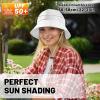 imageSukeen Bucket Hat for Men ampamp Women Lightweight UV Protection 50 Sun Hat with Adjustable Chin Strap Waterproof for HikingWhite