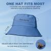 imageSukeen Bucket Hat for Women Men Summer Beach Sun Hat Reversible Packable Adjustable UPF50 Cooling Hat for Hiking FishingBlueBlack