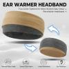 imageSukeen Ear Warmer Headband for Women DoubleLayer Warm Winter Headbands for Women Ear Muffs for Running Cycling Sportsz Black Beige  2 pack