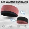 imageSukeen Ear Warmer Headband for Women DoubleLayer Warm Winter Headbands for Women Ear Muffs for Running Cycling Sportsz Black Red  2 pack
