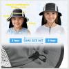 imageSukeen Kids Sun Hats with Neck Flap 3 Ways to Wear Foldable Bucket Hat for Girls Boys Lightweight Kids Beach Hat for OutdoorsBlack