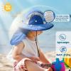 imageSukeen Kids Sun Hats with Neck Flap 3 Ways to Wear Foldable Bucket Hat for Girls Boys Lightweight Kids Beach Hat for OutdoorsBlue