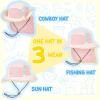 imageSukeen Kids Sun Hats with Neck Flap 3 Ways to Wear Foldable Bucket Hat for Girls Boys Lightweight Kids Beach Hat for OutdoorsPink