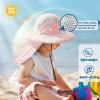 imageSukeen Kids Sun Hats with Neck Flap 3 Ways to Wear Foldable Bucket Hat for Girls Boys Lightweight Kids Beach Hat for OutdoorsPink