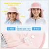 imageSukeen Kids Sun Hats with Neck Flap 3 Ways to Wear Foldable Bucket Hat for Girls Boys Lightweight Kids Beach Hat for OutdoorsPink