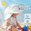 imageSukeen Kids Sun Hats with Neck Flap 3 Ways to Wear Foldable Bucket Hat for Girls Boys Lightweight Kids Beach Hat for OutdoorsWhite