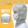 imageSukeen Kids Winter Balaclava Ski Mask for Girls Boys Breathable Face Mask Warmer Face Cover with Neck Gaiters for OutdoorGrey