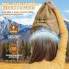 imageSukeen Kids Winter Beanie Hat for Girls Boys Antistatic Kids Warm Earflap Hat Polar Fleece Peruvian Inner Hat for OutdoorKhaki Beige
