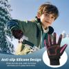 imageSukeen Kids Winter Gloves Touchscreen AntiSlip Kids Cycling Gloves for Kids Boys Girls Lightweight Boys Gloves for Running Cycling Biking Sports OutdoorRose Red