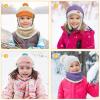 imageSukeen Kids Winter Hat Scarf Set for Girls Boys Antistatic kids Warm Hat Antipilling Earflap Hat for Cold WeatherPinklake Blue