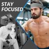 imageSukeen Sports Headbands for Men Moisture Wicking Sweat Bands Headbands NonSlip Breathable Elastic Sweatband Running Headband for Yoga Tennis Fitness WorkoutBlackDark GrayDark BlueGray