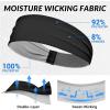 imageSukeen Sports Headbands for Men Moisture Wicking Sweat Bands Headbands NonSlip Breathable Elastic Sweatband Running Headband for Yoga Tennis Fitness WorkoutBlack