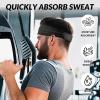 imageSukeen Sports Headbands for Men Moisture Wicking Sweat Bands Headbands NonSlip Breathable Elastic Sweatband Running Headband for Yoga Tennis Fitness WorkoutBlackDark GrayDark BlueGray