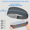 imageSukeen Sports Headbands for Men Moisture Wicking Sweat Bands Headbands NonSlip Breathable Elastic Sweatband Running Headband for Yoga Tennis Fitness WorkoutBlackDark GrayGray