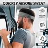 imageSukeen Sports Headbands for Men Moisture Wicking Sweat Bands Headbands NonSlip Breathable Elastic Sweatband Running Headband for Yoga Tennis Fitness WorkoutBlackDark GrayGray