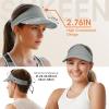 imageSukeen Sports Sun Visor for Women Men Lightweight Packable Running Visor Hat for RunningTennisGolfHikingGray
