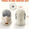 imageSukeen Trapper Hats Windproof Winter Hat Water Repellent Warm Hat Lightweight Earflap Hat with Mask for Cold Snow WeatherWhite