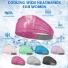 imageSukeen Wide Headbands for Women Instant Cooling Elastic NonSlip Workout Headbands MoistureWicking Sports Sweatbands for Gym Yoga Running FitnessBlueRose RedMint GreenGray