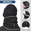 imageSukeen Winter Beanie Hat Scarf Set for Men Women Warm Hat with Faux Fleece Neck Warmer Cold Weather Caps for Cycling OutdoorBlack