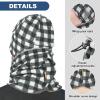 imageSukeen Winter Beanie Hat Scarf Set for Men Women Warm Hat with Faux Fleece Neck Warmer Cold Weather Caps for Cycling OutdoorBlack and White Grid