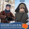 imageSukeen Winter Beanie Hat Scarf Set for Men Women Warm Hat with Faux Fleece Neck Warmer Cold Weather Caps for Cycling OutdoorLeopard Print